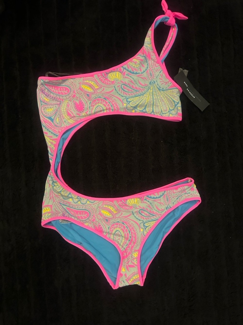 Marc By Marc Jacobs Pink Paisley Cutout One-Piece Swimsuit